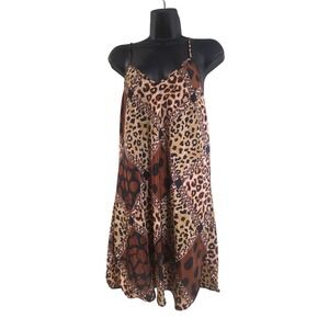 Vintage Intimate Style Chemise Nightgown Sz M Brown Knee Length Adjustable Strap